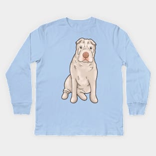 Adorable Shar Pei Gemma Sitting Kids Long Sleeve T-Shirt